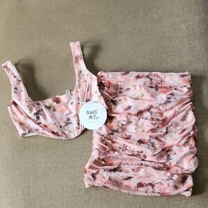 Princess Polly Pink Floral Ruched Co-ord Set